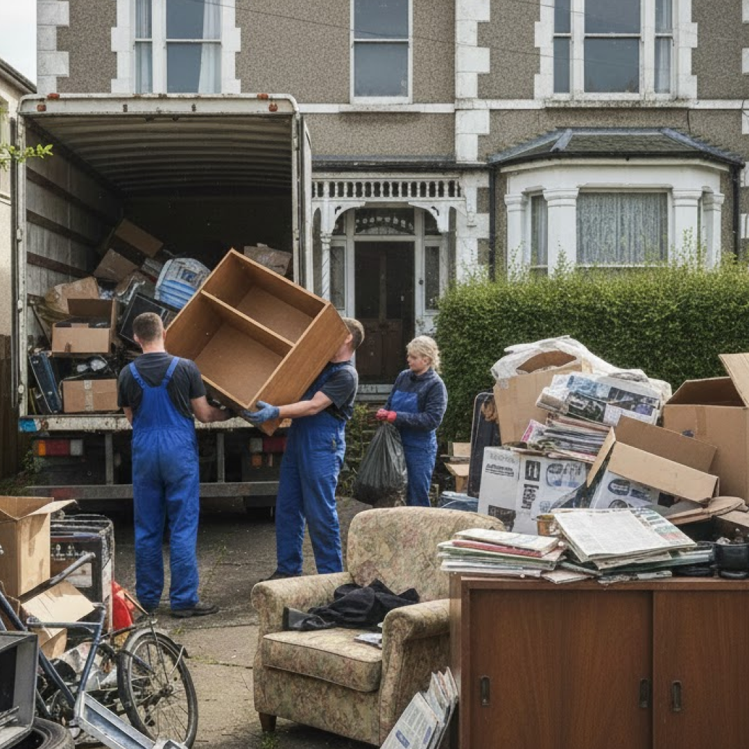 House clearance in Zurich with eco-friendly waste sorting and recycling bins