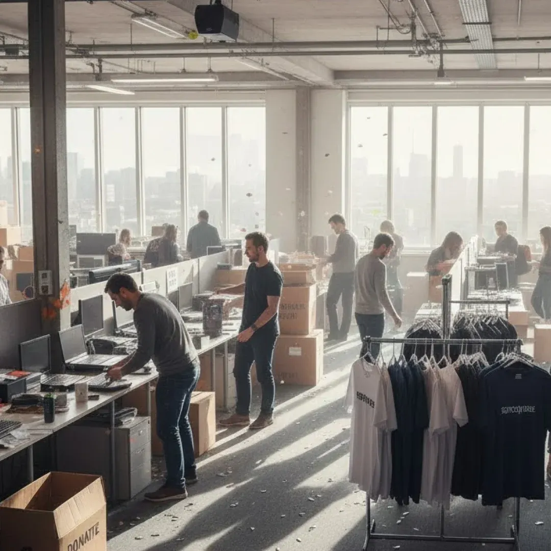 Eco-friendly company clearance Zurich with professional sorting, recycling, and sustainable office removal.